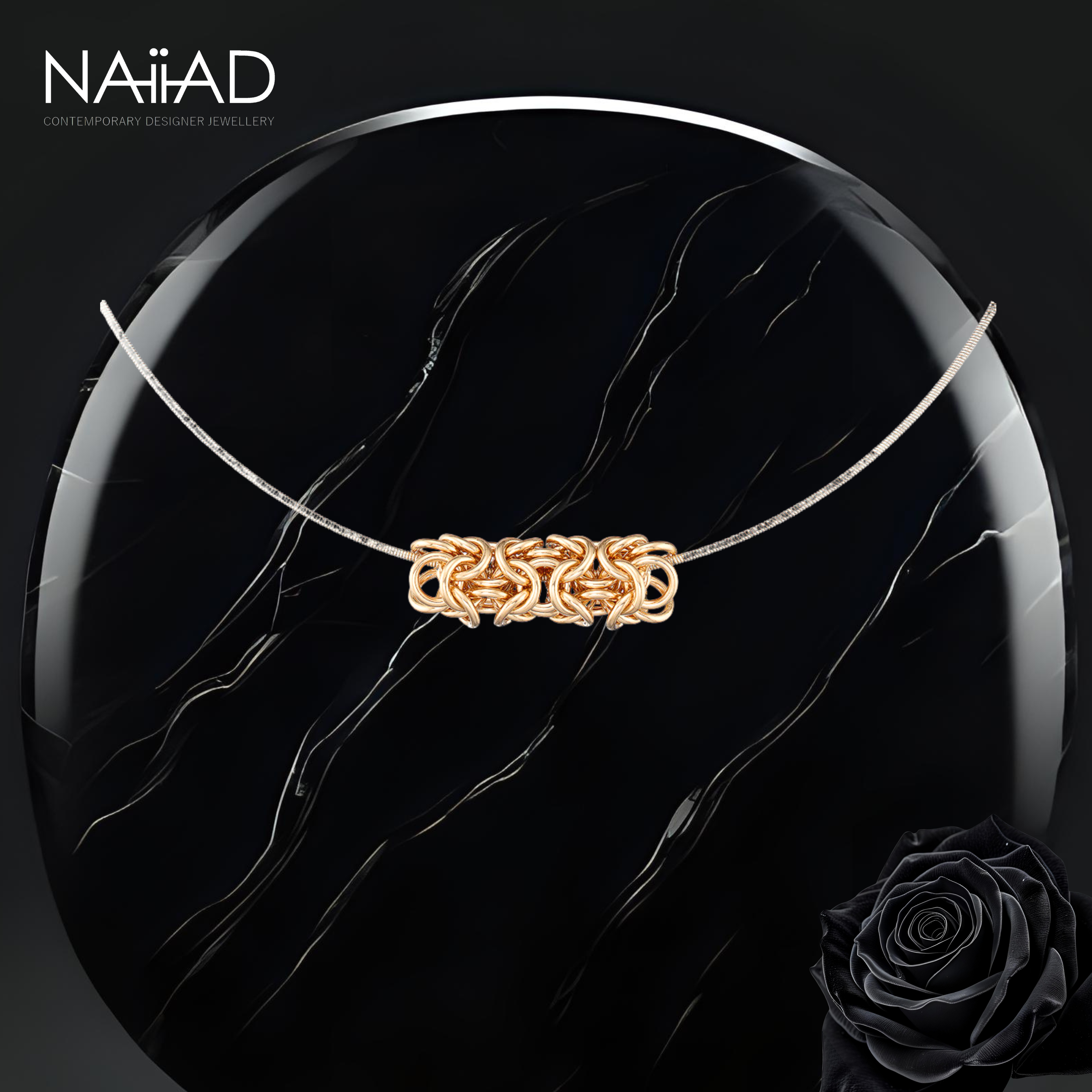 "Electron Libre" - Gold filled chainmail choker necklace