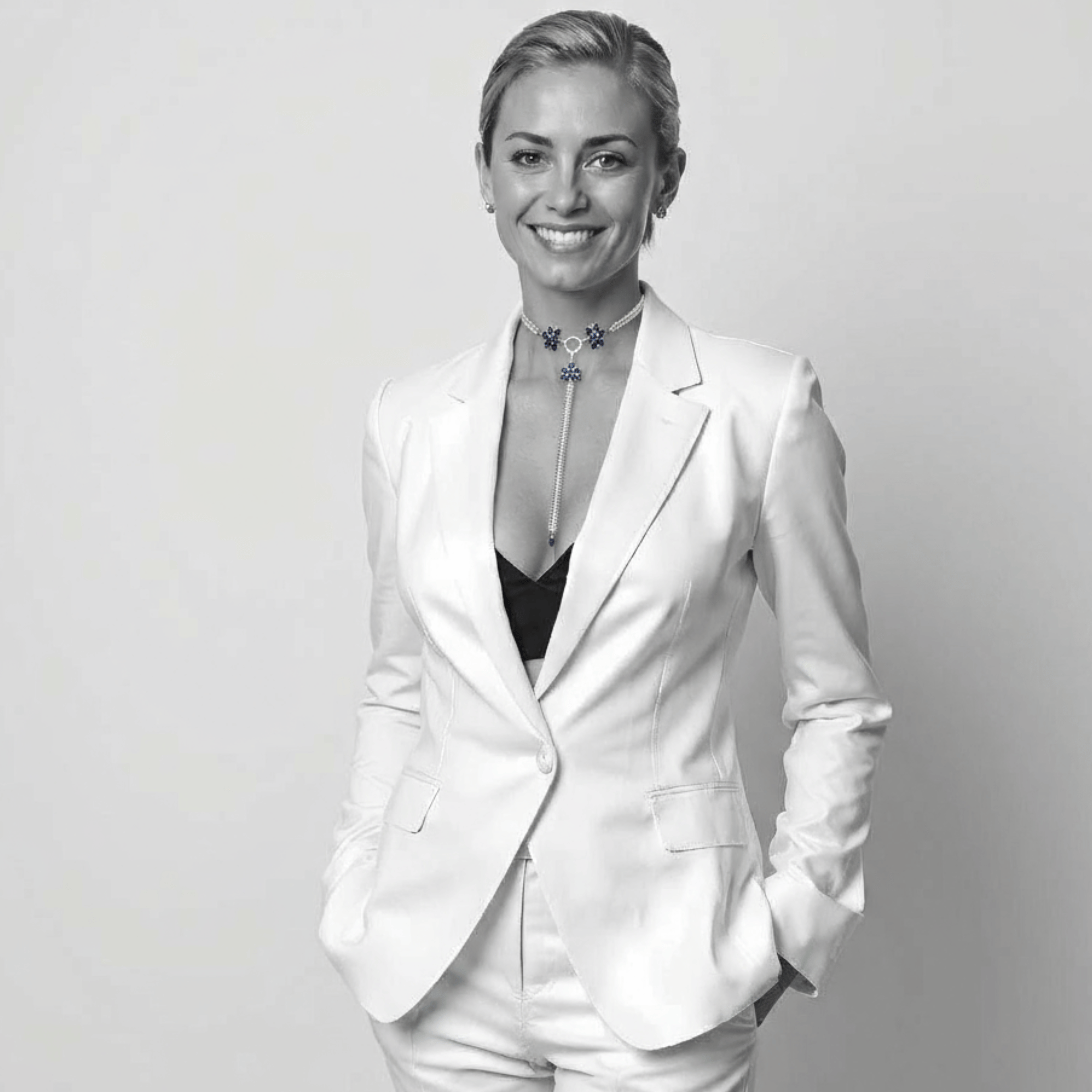 Shimmer Blossom Goddess ~ Sterling silver and gemstones choker and body chain