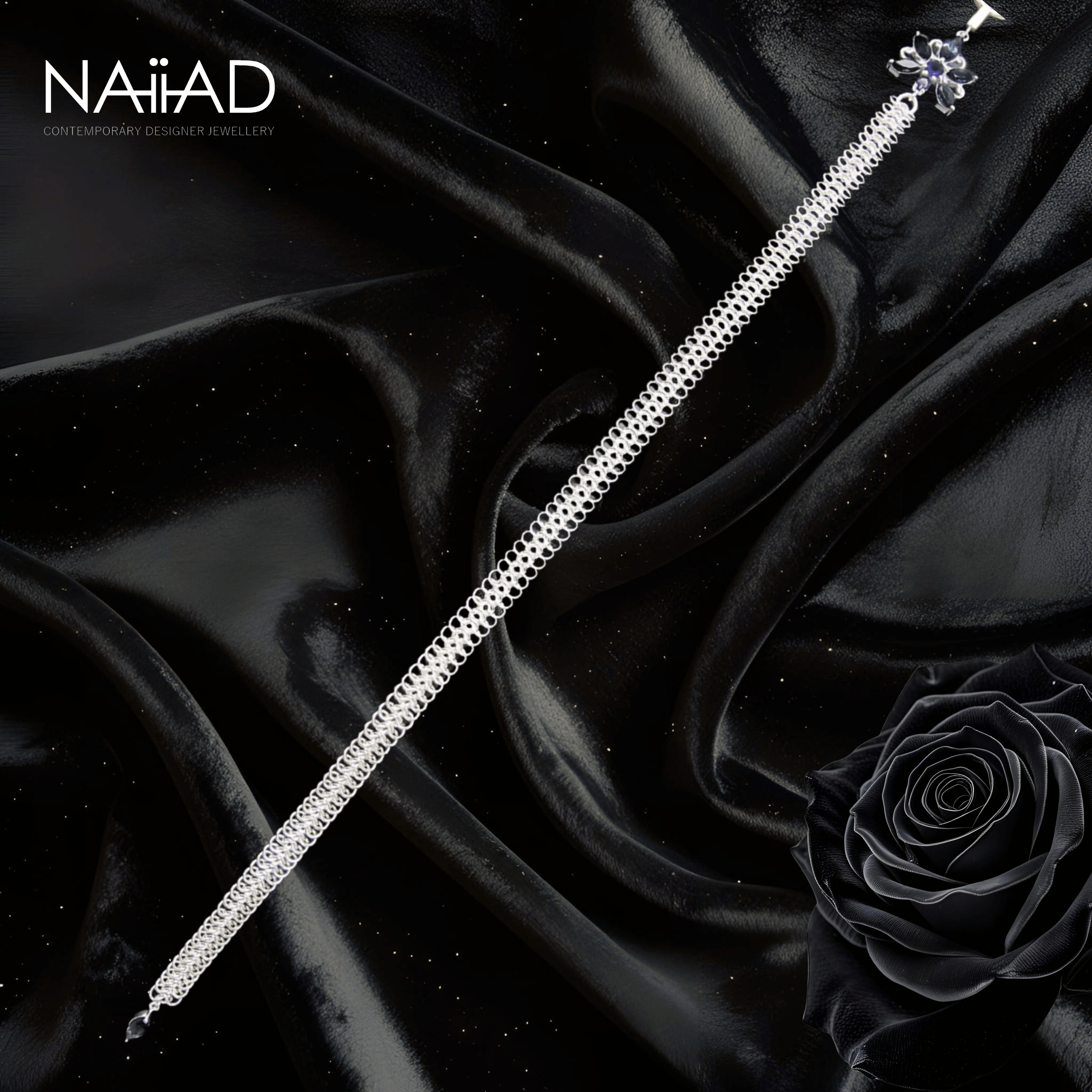 Shimmer Blossom Goddess ~ Sterling silver and gemstones choker and body chain