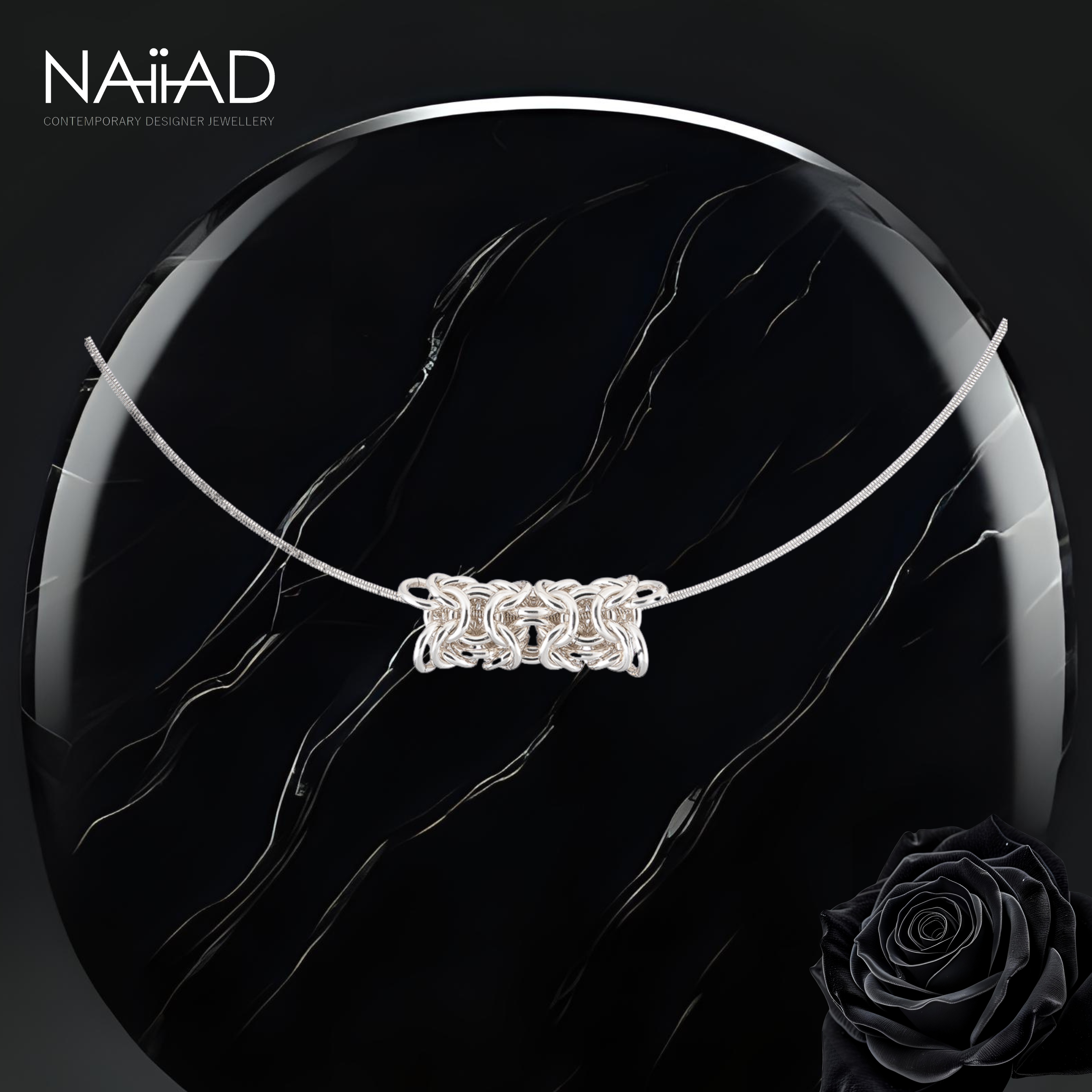 "Electron Libre" - sterling silver chainmail necklace