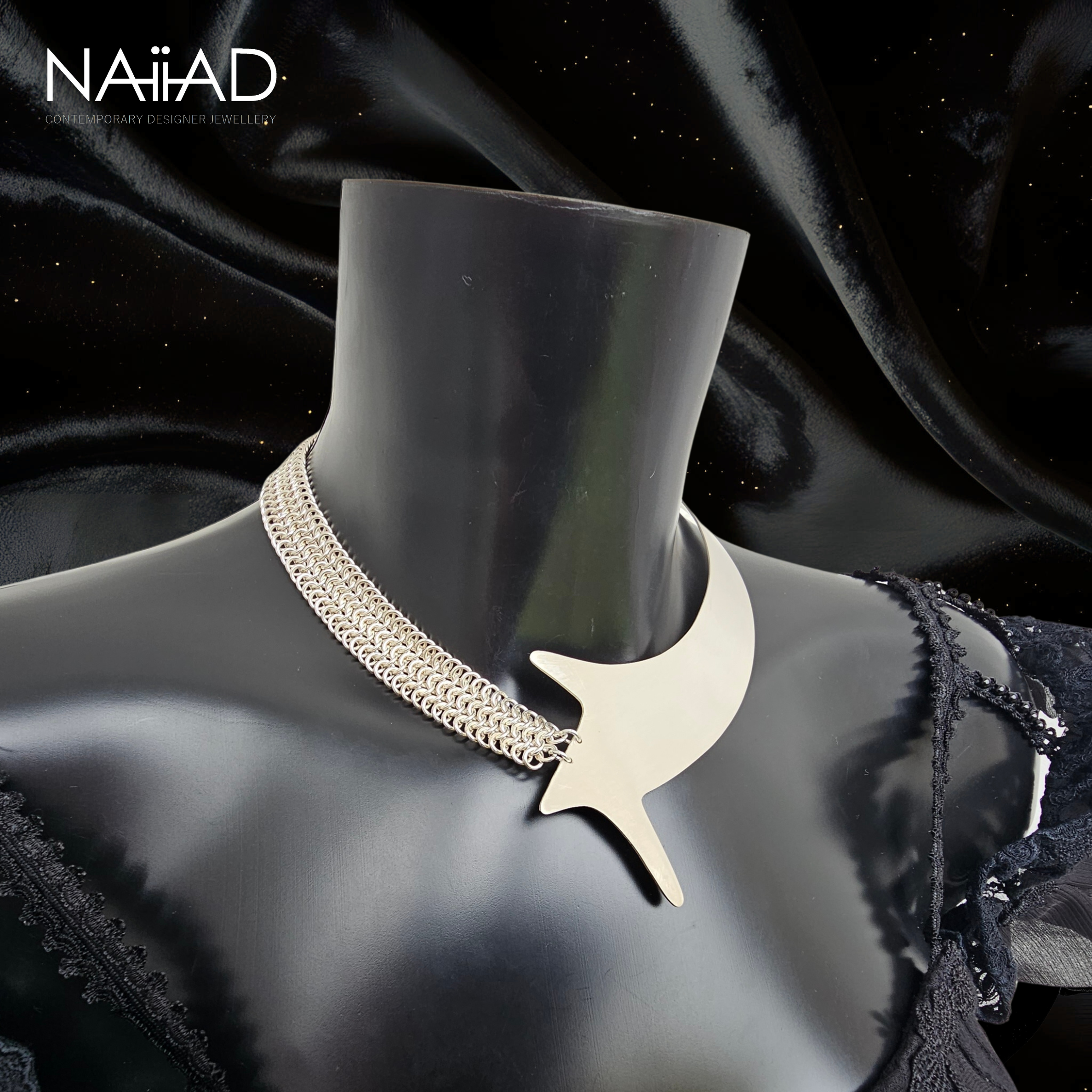 "Yin Yang" Sterling silver one of a kind necklace