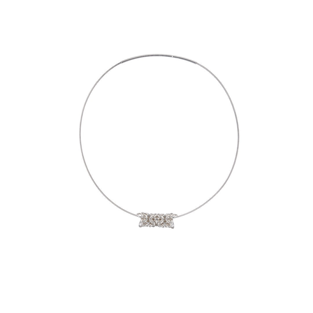 "Electron Libre" - sterling silver chainmail necklace