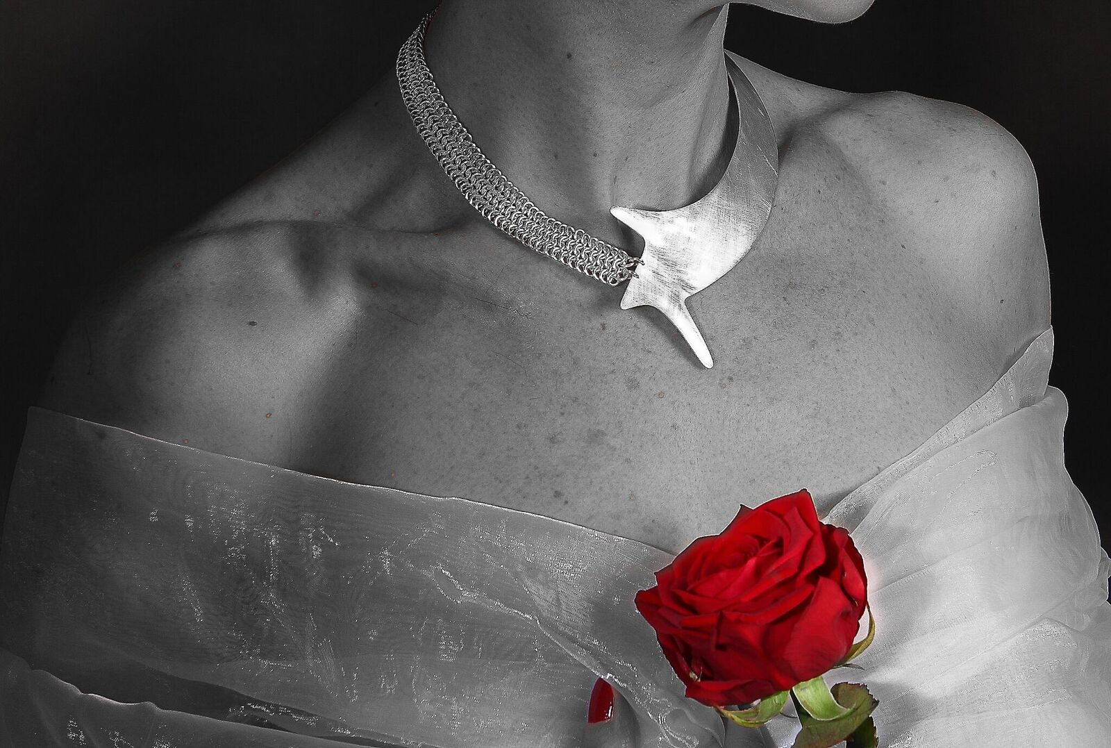 "Yin Yang" Sterling silver one of a kind necklace