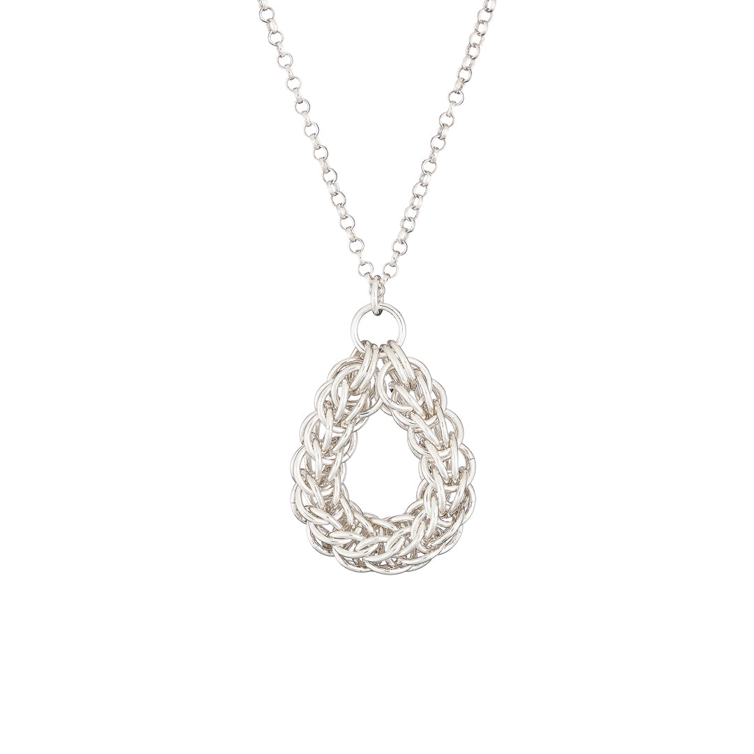 "Persian Circle of Life" Sterling silver chainmail necklace
