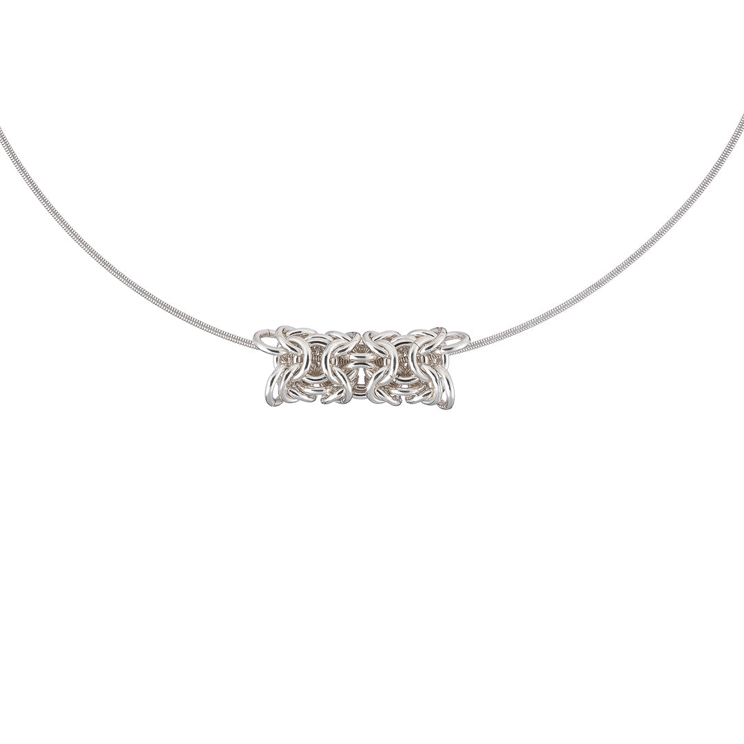 "Electron Libre" - sterling silver chainmail necklace
