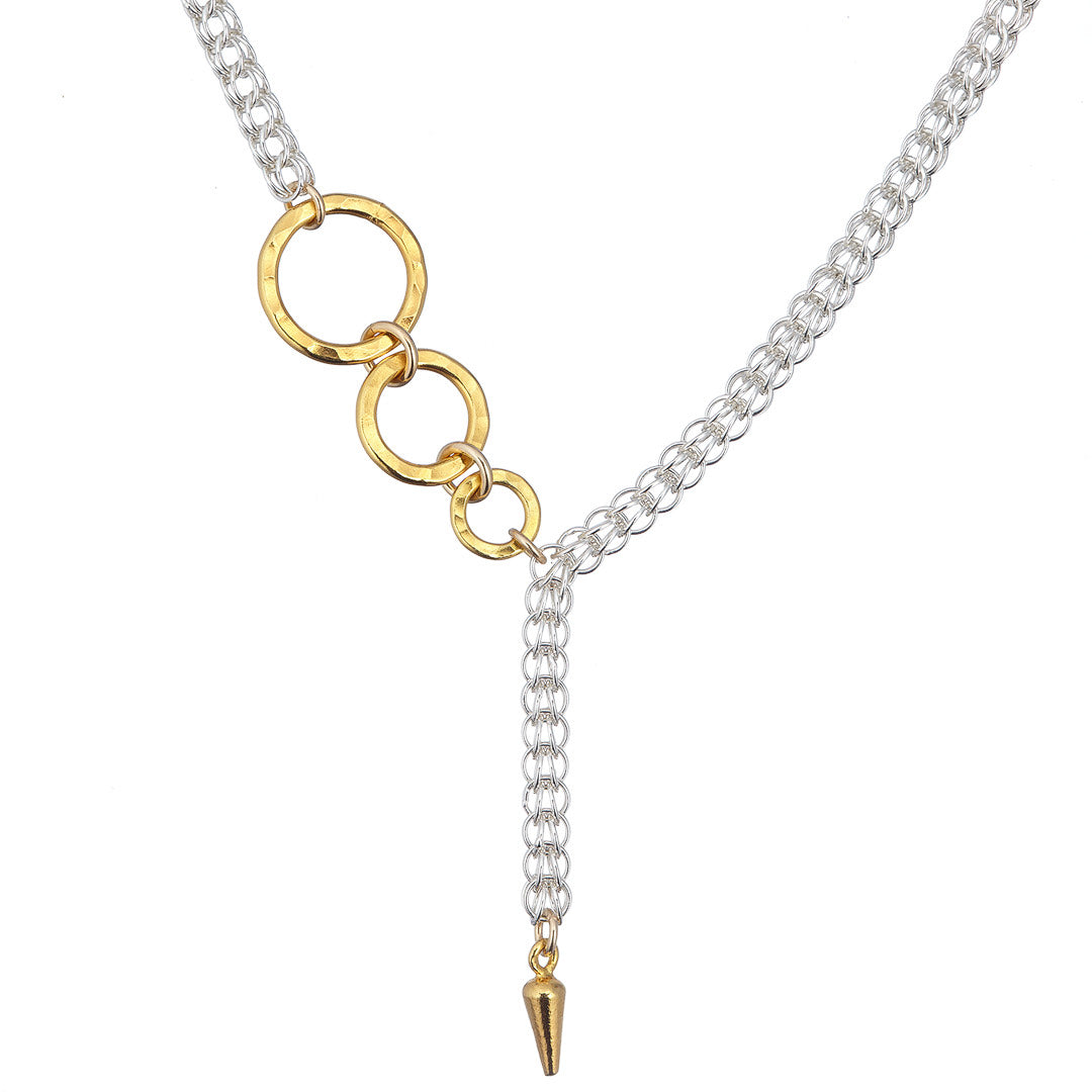 Graduated Circle of Life Persian necklace - Sterling silver and gold plated