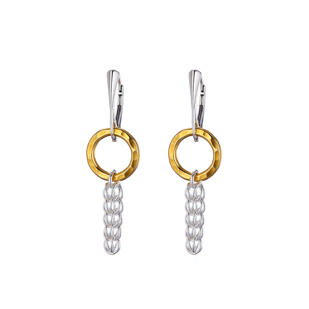 "Circle of Life" Persian earrings - Sterling silver and Vermeil