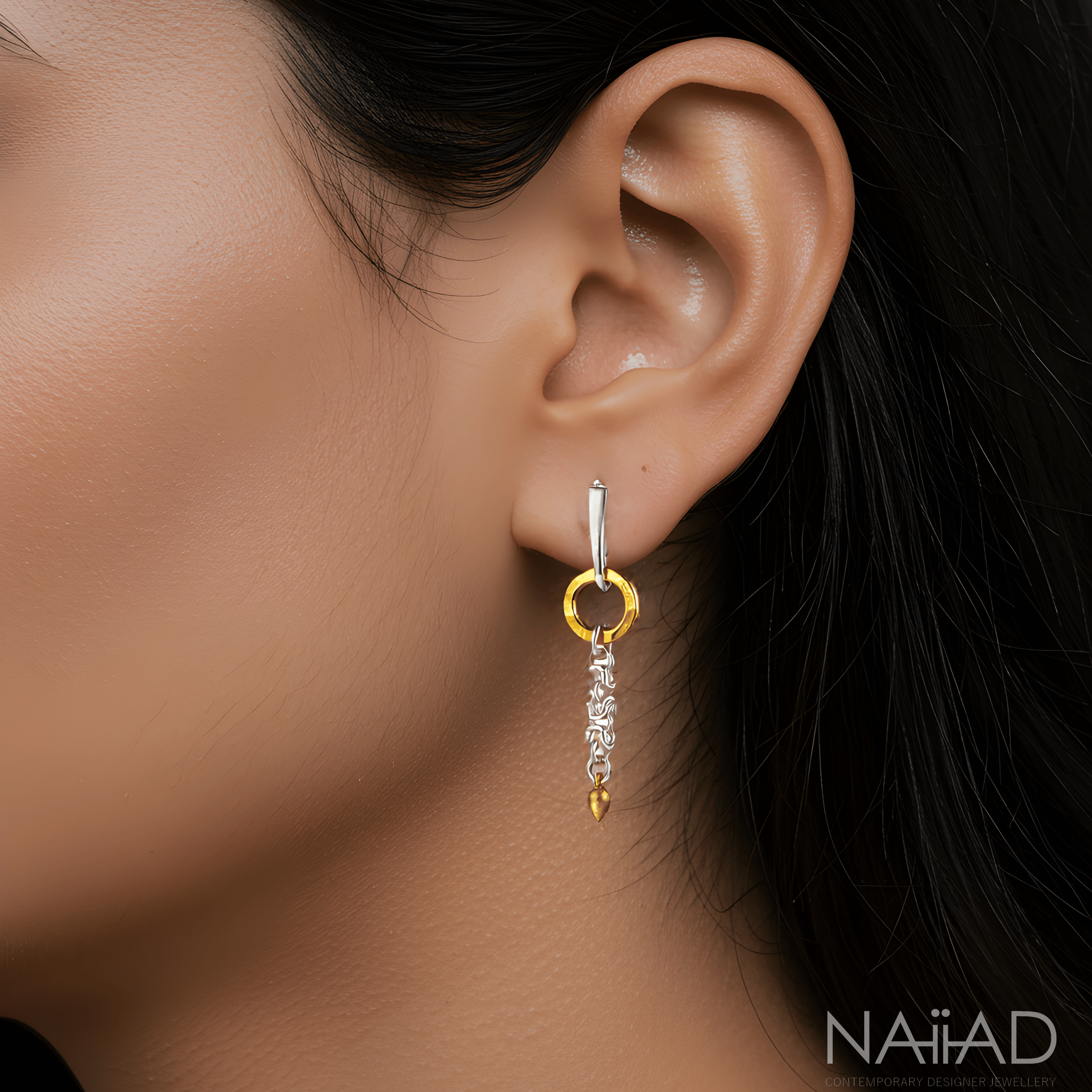 "Circle of Life Little Byzantine" earrings - Sterling silver and Vermeil