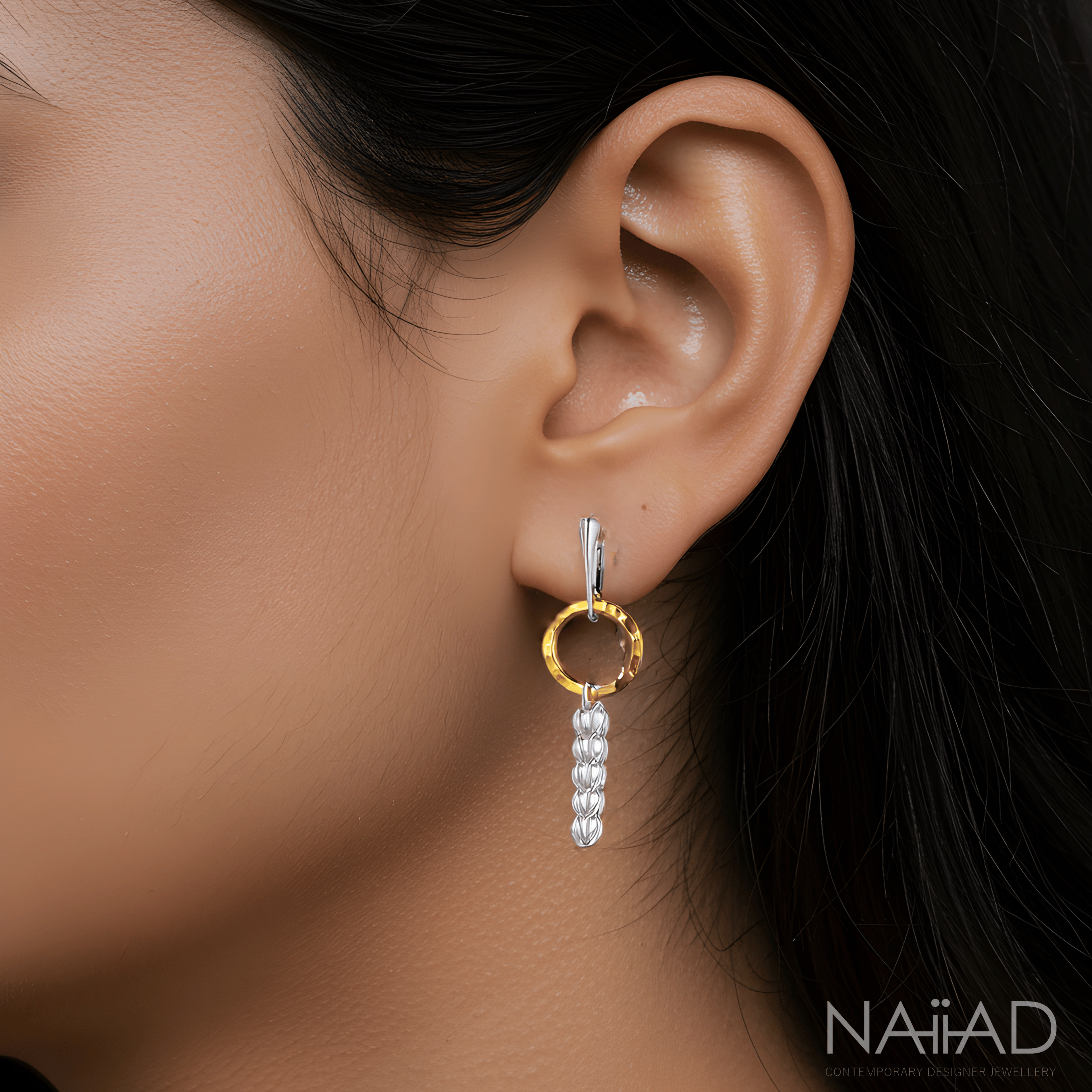 "Circle of Life" Persian earrings - Sterling silver and Vermeil