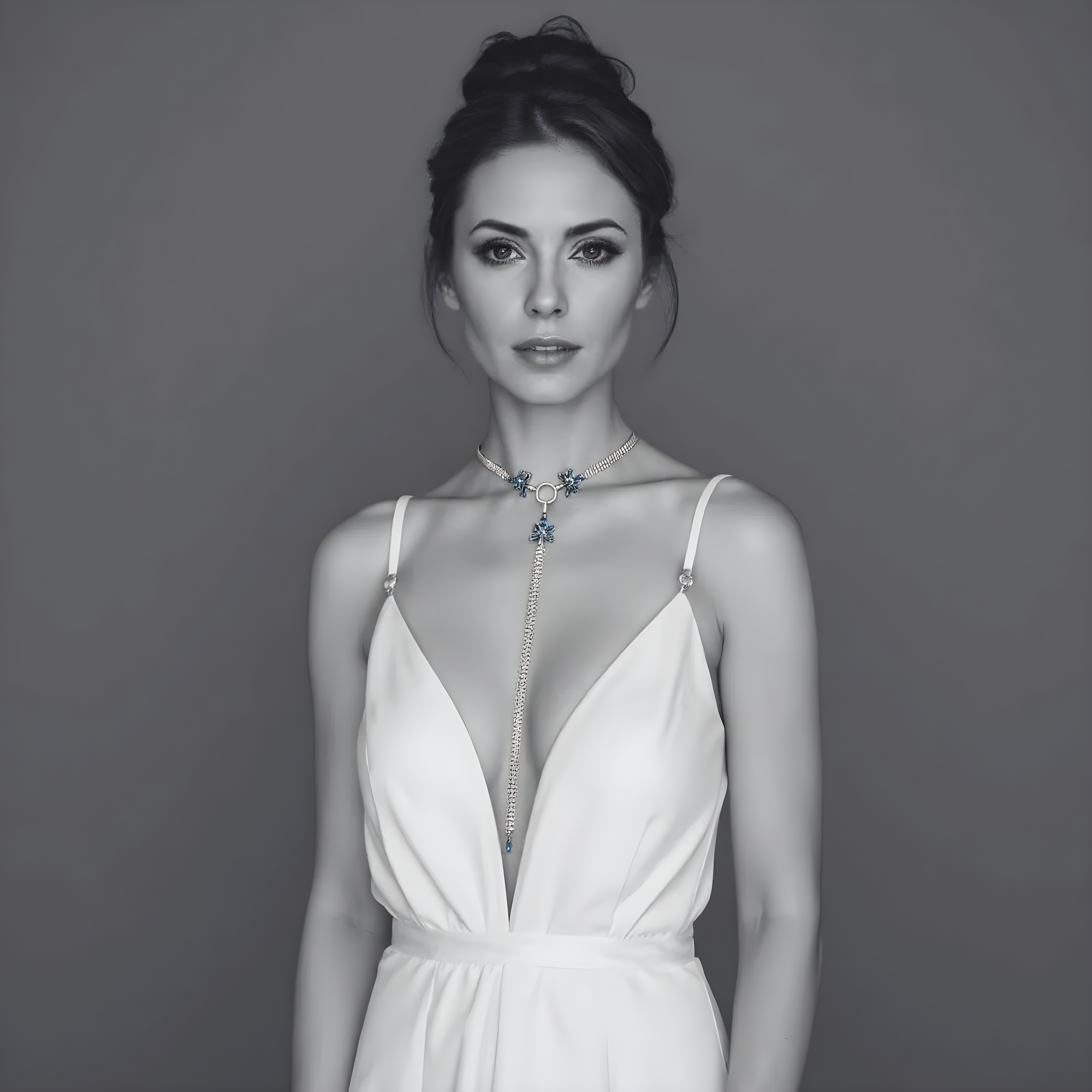 Shimmer Blossom Goddess ~ Sterling silver and gemstones choker and body chain