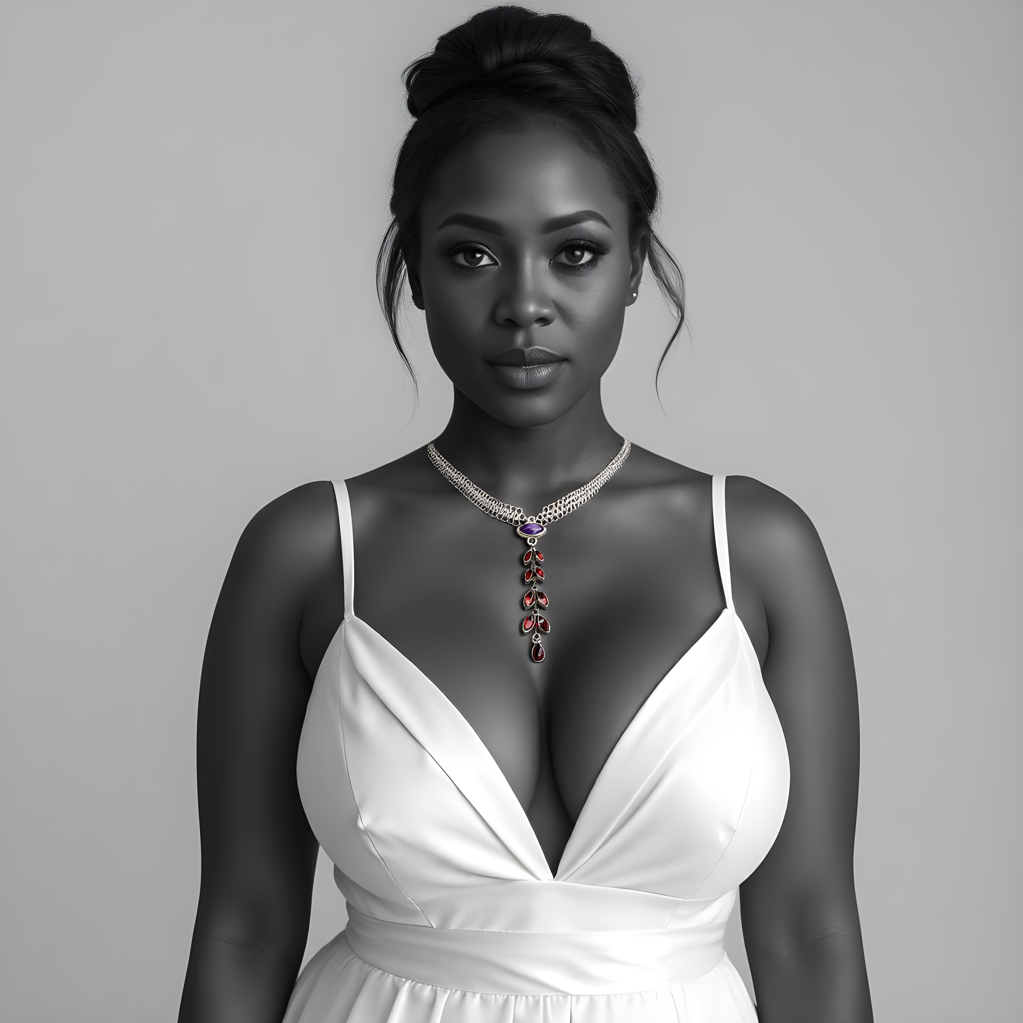 Shimmer Cascade choker ~ Silver, amethyst and garnet chainmail necklace
