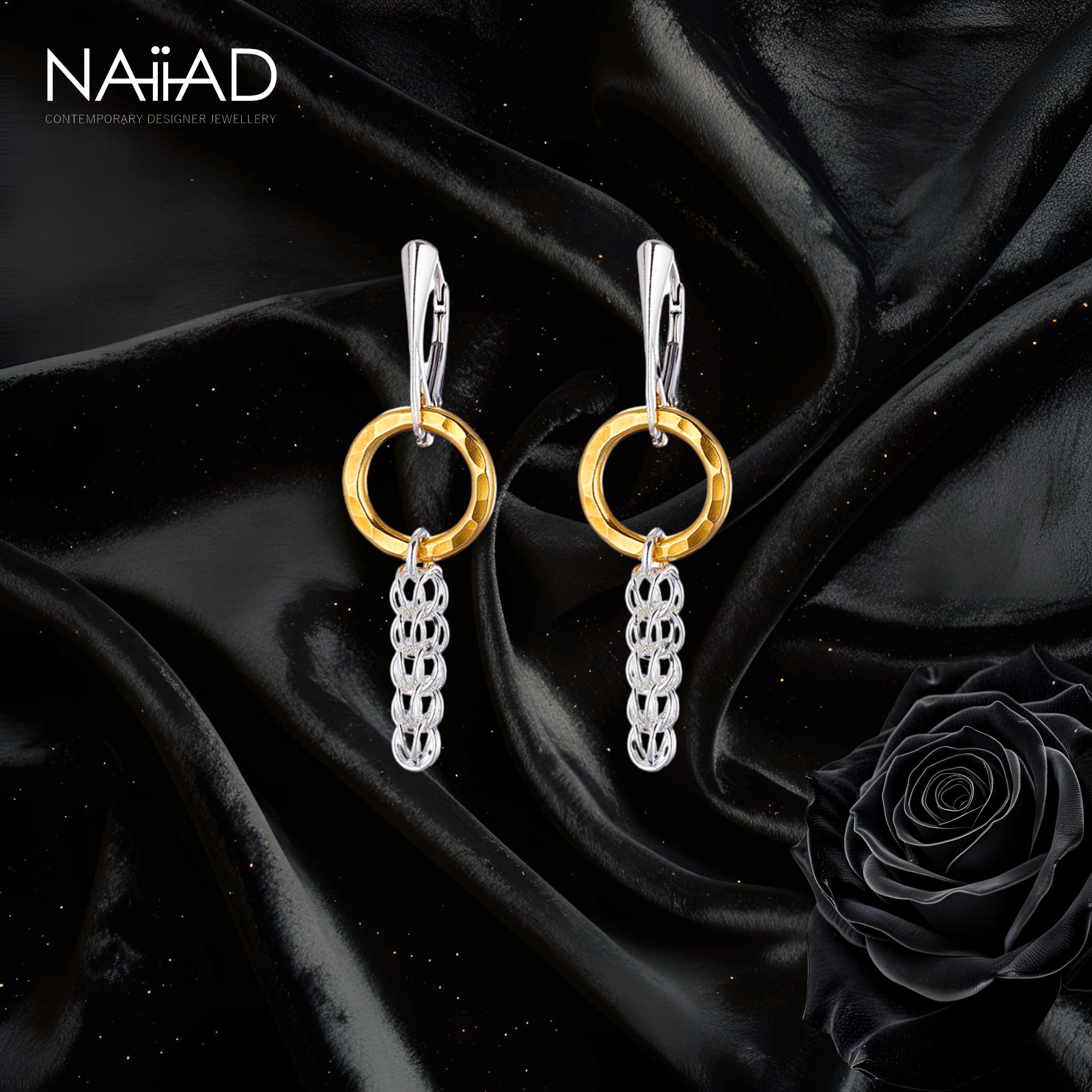 "Circle of Life" Persian earrings - Sterling silver and Vermeil