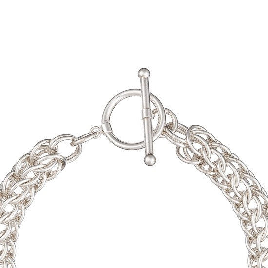 Bold Persian Bracelet ~ Sterling silver chainmail