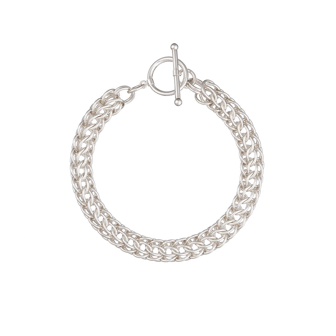 Bold Persian Bracelet ~ Sterling silver chainmail