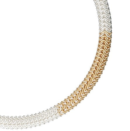 "Contempo" Argentium silver and gold filled statement chainmail necklace
